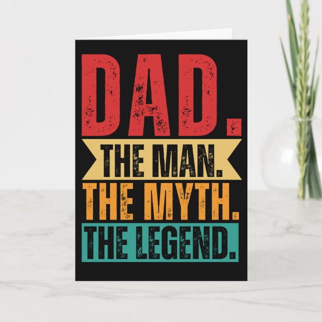 Dad man myth legend funny retro distressed card (Front)