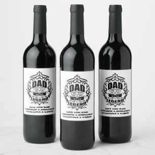 Dad man myth legend vintage wine typography  wine label