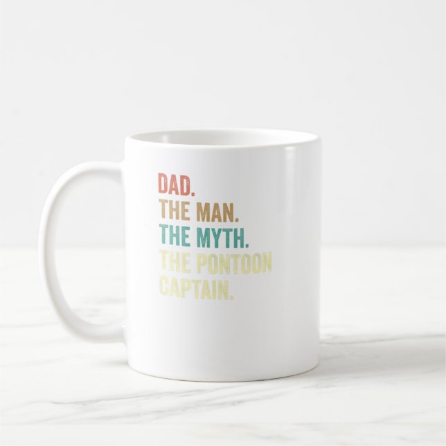 Dad Man Myth Pontoon Captain Funny Pontoon For Men Coffee Mug (Left)