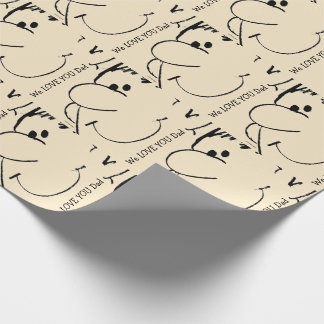 Dad Mans Face Graphics Animated  Wrapping Paper