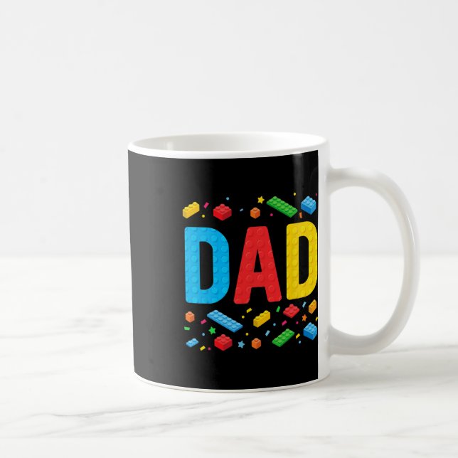 Dad Master Builder Building Bricks Blocks Family F Coffee Mug (Right)