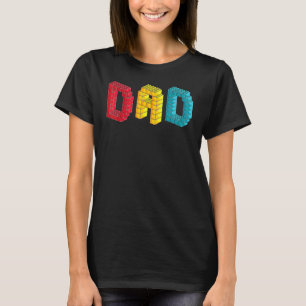 Dad Master Builder Building Bricks Blocks Family S T-Shirt
