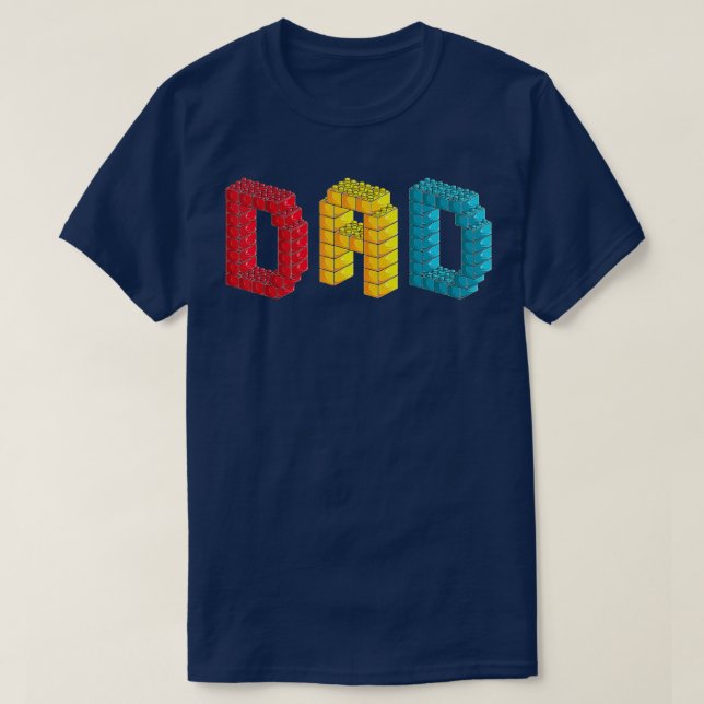 Dad Master Builder Building Bricks Blocks Family S T-Shirt (Design Front)