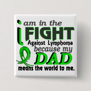 Dad Means The World To Me Lymphoma 2 Inch Square Button