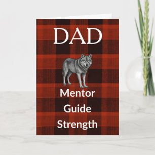 Dad Mentor Guide Card - Wolf & Red Plaid