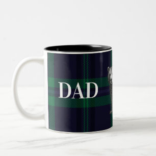 Dad Mentor Guide Strength & Heart Bear b-g plaid Two-Tone Coffee Mug