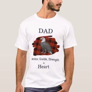 Dad Mentor Guide Strength & Heart Eagle Plaid red T-Shirt