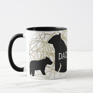 Dad Minimalist Bear Mug Abstract Foil