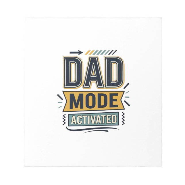 Dad Mode Activated Vintage Engraving Shirt Design  Notepad (Front)