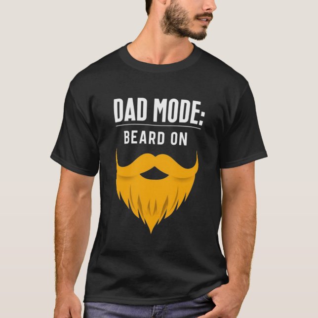 DAD MODE: BEARD ON – Minimalist Beard Dad Tee (Front)