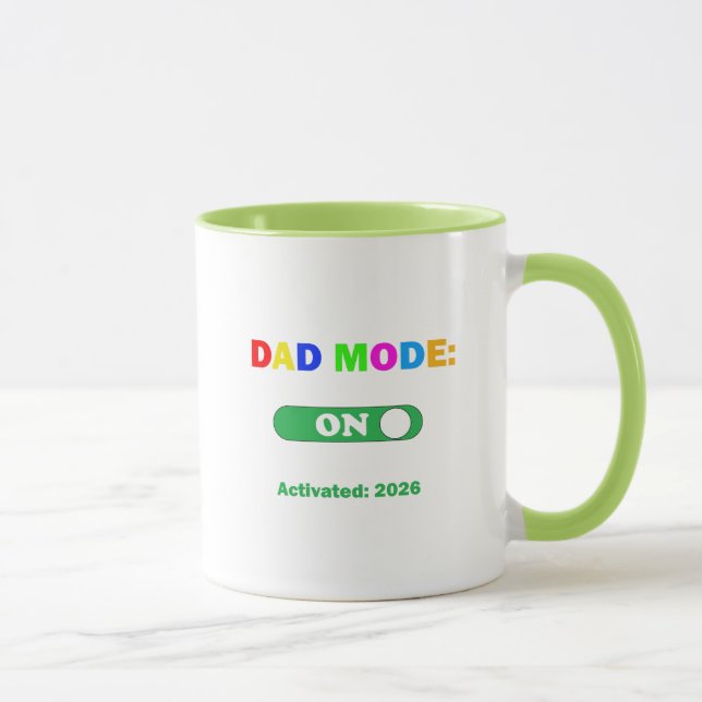 Dad Mode ON Activated 2026  Pregnancy Announcement Mug (Right)