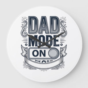 Dad Mode On Vintage Engraving Shirt Design_1 Large Clock