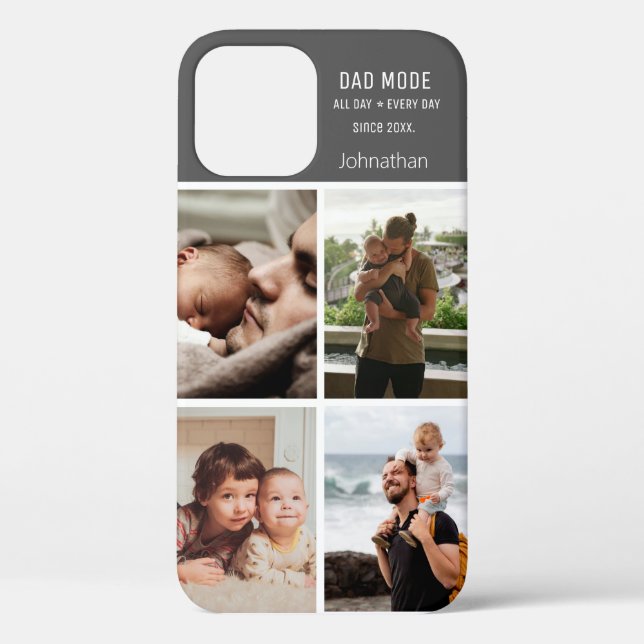 Dad Mode Photo Collage 4 Photos iPhone / iPad case (Back)