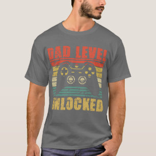 Dad Mode Unlocked Gamer Player Father Mother Famil T-Shirt