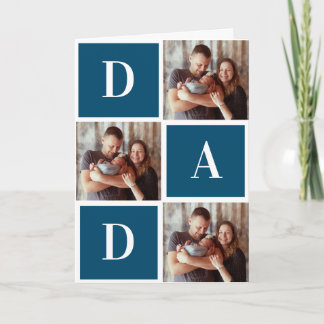 DAD Modern Photo Collage Fathers Day Card