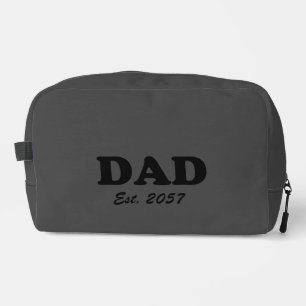 Dad modern typography custom est date grey black dopp kit