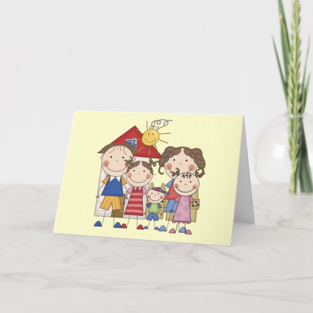 Dad, Mom, Big Sis, Middle Sis, Little Brother Card (Front)