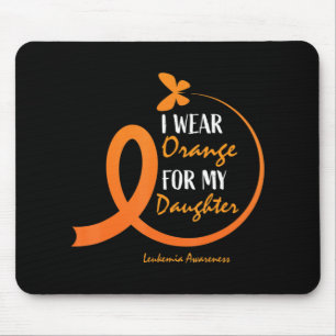Dad Mom I Wear Orange For My Daughter Leukaemia Aw Mouse Pad