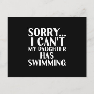 Dad Mom My Daughter Has Swimming Gift Announcement Postcard
