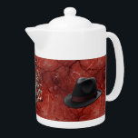 Dad Moody Music Fedora Porcelain Teapot<br><div class="desc">Dad Moody Music Fedora Porcelain Teapot</div>