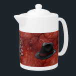 Dad Moody Music Fedora Porcelain Teapot<br><div class="desc">Dad Moody Music Fedora Porcelain Teapot</div>