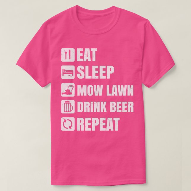 Dad Mowing Shirt Eat Sleep Repeat Gift (Design Front)