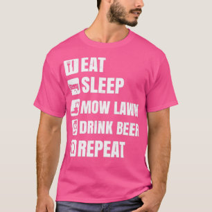 Dad Mowing Shirt Eat Sleep Repeat Gift