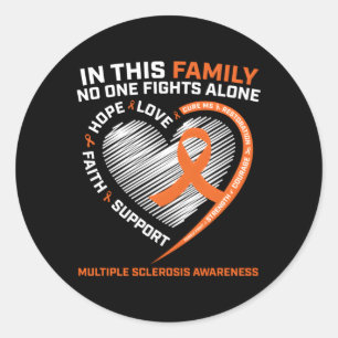 Dad Ms Multiple Sclerosis Mom Ms Awareness Classic Round Sticker