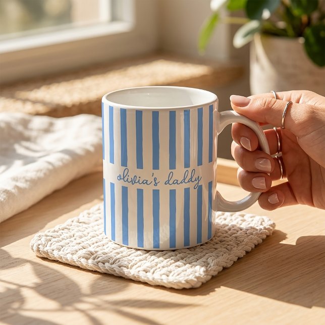 Dad Mug Custom Striped Kids Names Coffee Cup (Creator Uploaded)