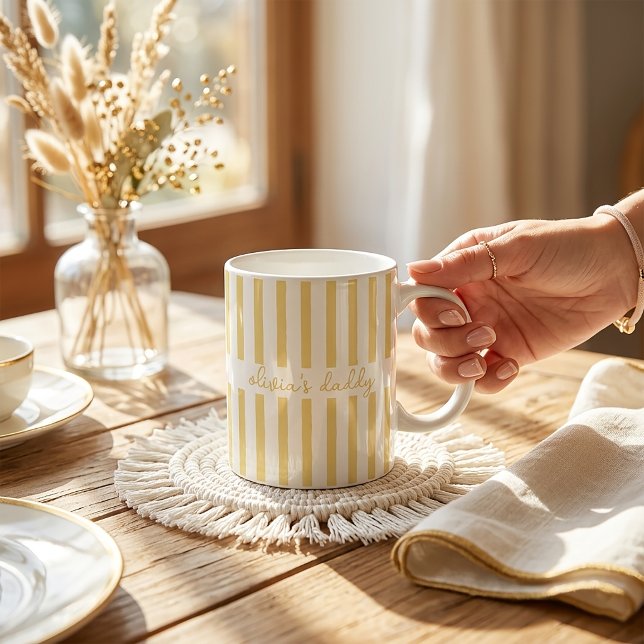 Dad Mug Custom Striped Kids Names Coffee Cup (Creator Uploaded)
