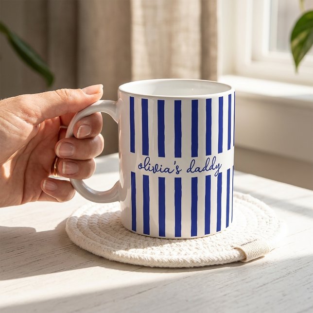 Dad Mug Custom Striped Kids Names Coffee Cup (Creator Uploaded)