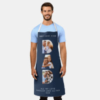 Dad multi photo modern typography navy blue