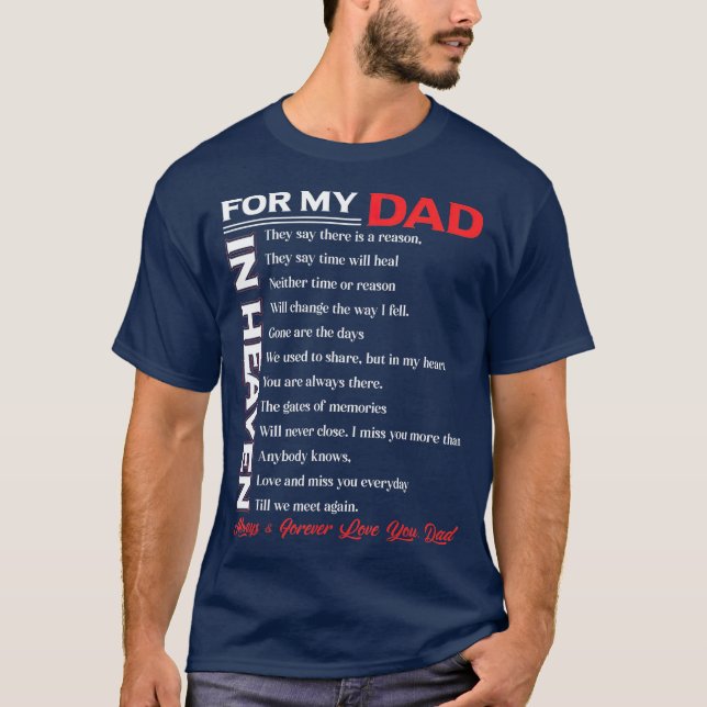 Dad My Angels T  In memory of parents In Heaven T-Shirt (Front)