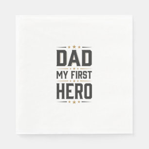 Dad My First Hero Vintage Typography Shirt Design_ Napkin