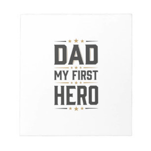 Dad My First Hero Vintage Typography Shirt Design_ Notepad