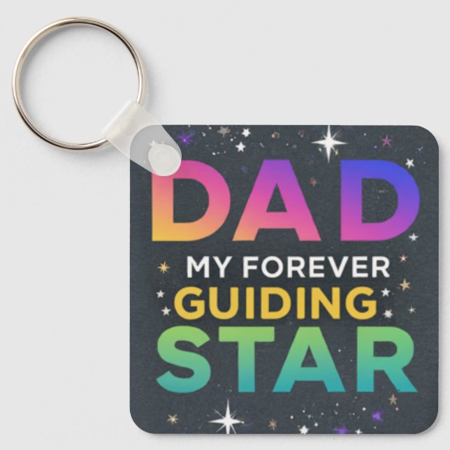 Dad: My Forever Guiding Star Keychain (Front)