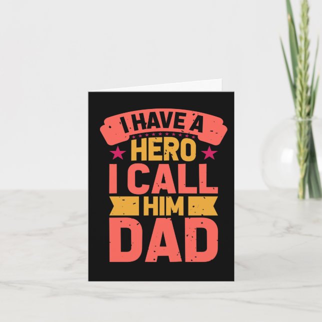 Dad My Hero Father's Day Card (Front)