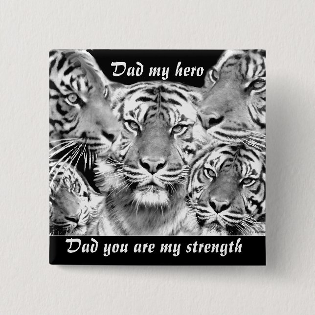Dad- my hero, my strength_Button 2 Inch Square Button (Front)