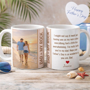 Dad, My Rock Beach Sunset Custom Father's Day Coffee Mug
