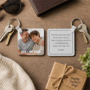 Dad, My Rock Custom Father’s Day Gift From Son Keychain