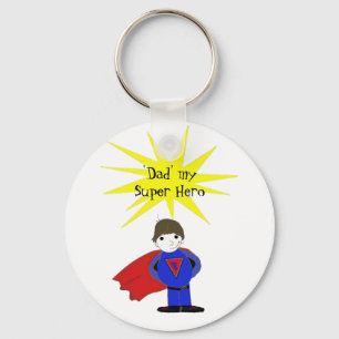Dad My Super Hero Keychain
