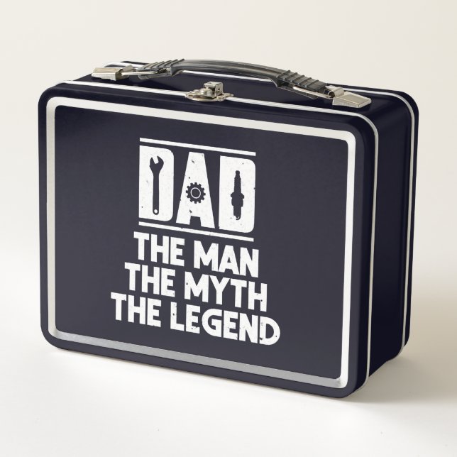 Dad Myth Legend Aircraft Mechanic Diesel Mechanic Metal Lunch Box (Front)