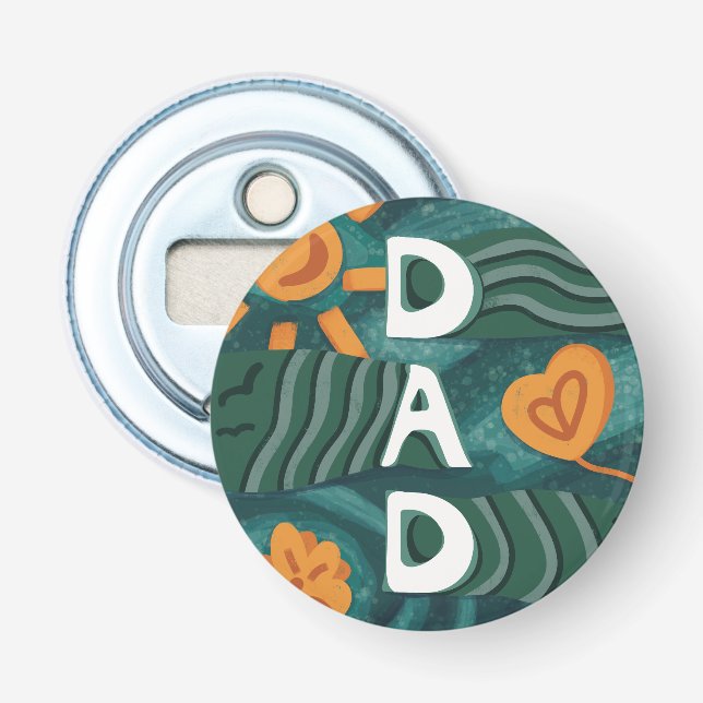 Dad - National Dad Appreciation Day Green Bottle Opener (Front)