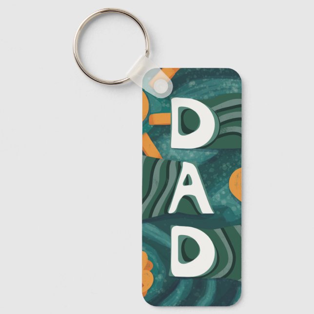 Dad - National Dad Appreciation Day Green Keychain (Front)
