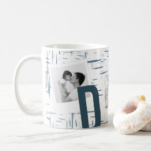 DAD Navy Blue Instagram Carré 3 Photo Collage Mug