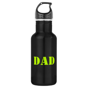 Dad neon green & black Modern typography cool 532 Ml Water Bottle