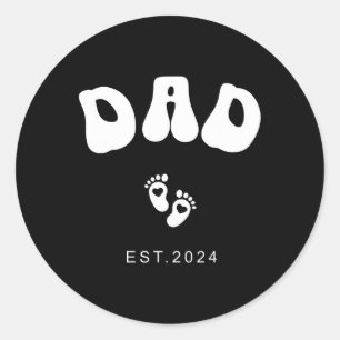 Dad New Mom Gifts For Women Men Pregnancy Announce Classic Round Sticker