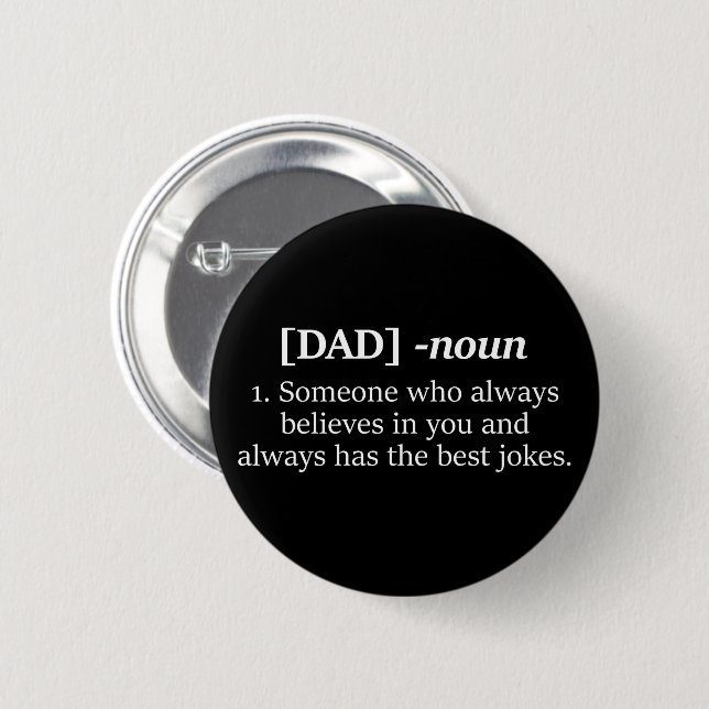"Dad noun" Pin Button - Father's Day Gift (Front & Back)