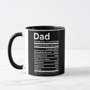Dad Nutrition Facts Nutritional Father's Day  Mug
