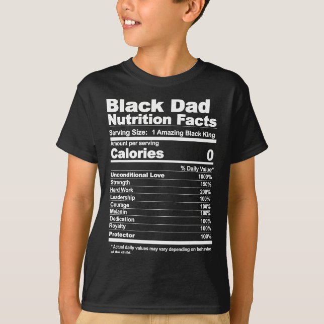 Dad Nutrition Facts  T-Shirt (Front)
